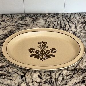 Large Oval Creme & Brown serving Platter, Platzgraff